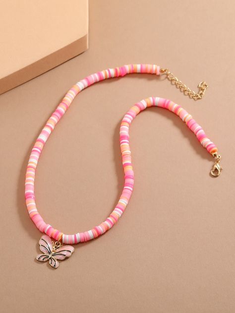 Polymer Beads Necklace, Fimo Necklace Ideas, Clay Beads Necklace, Spring Bracelets, Kids Bead Bracelet, Polymer Clay Beaded Necklace, Necklaces Beads, Fall Fashion 2022, Clay Bracelets