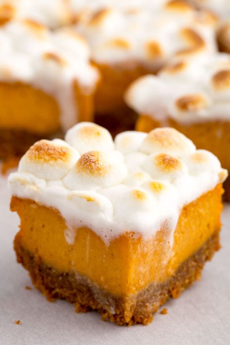 Potato Dessert Recipes, Sweet Potato Marshmallow, Sweet Potato Dessert Recipes, Sweet Potatoes With Marshmallows, Sweet Potato Dessert, Marshmallow Bars, Coconut Dessert, Pie Bar Recipes, Brownie Desserts