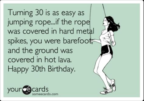 30 = scary Turning 30 Humor, 30th Birthday Funny Quotes, 30th Birthday Party Themes, Husband 30th Birthday, 5th Birthday Girls, Birthday Ecard, Happy Birthday Kids, 30th Birthday Funny, 1st Birthday Pictures