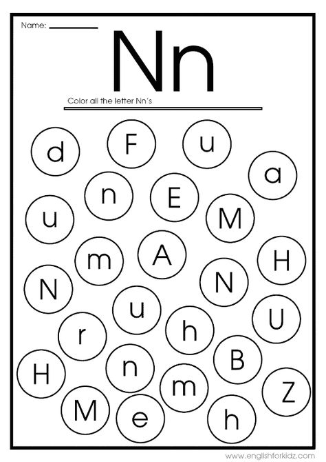 Find letter n worksheet for elementary ESL students Letter N For Preschoolers, Letter Nn Worksheets, Letter N Worksheets For Preschool, Letter N Activities, Letter N Worksheet, Kertas Kerja Prasekolah, Letter D Worksheet, Free Printable Alphabet Worksheets, Letter B Worksheets