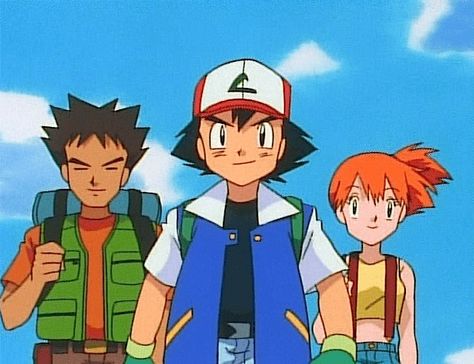 Brock, Ash, and Misty will always be the best Pokemon gang! Ash Brock And Misty, Ash Misty And Brock, Pokemon Live Action, Iconic Trios, Friendship Motivation, Johto Region, Brock Pokemon, Pokémon Icons, Ash Misty