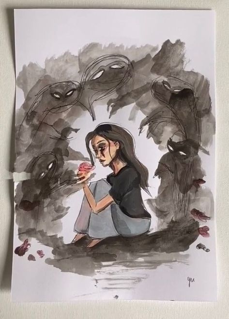 Confusion Art, Psychiatry Art, Abused Women Art, Distortion Art, Disney Character Drawing, Deep Art, Sketchbook Art Journal, Dark Art Drawings, Arte Sketchbook