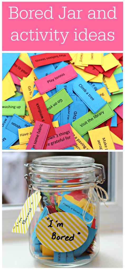 Tipps für gegen Langeweile - gesammelt in einem Weckglas *** Ultimate summer activities lists and bored Jar lists Summer Boredom, Bored Jar, List Of Activities, I'm Bored, Summer Activities For Kids, Activity Ideas, Summer Diy, Business For Kids, Summer Crafts