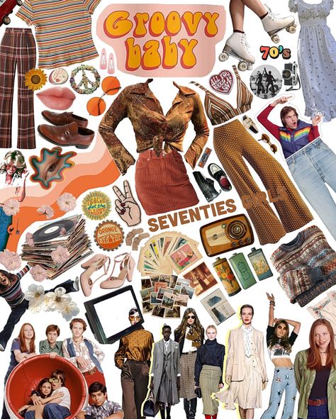 Anni 70 Aesthetic, 1970s Moodboard, Retro Outfits 70s Style, 70 Summer Outfits, Retro Outfits 70s Vintage Fashion, 70s Aesthetic Fashion, 70’s Outfit, 70s Fashion Aesthetic, 70s Fashion Disco