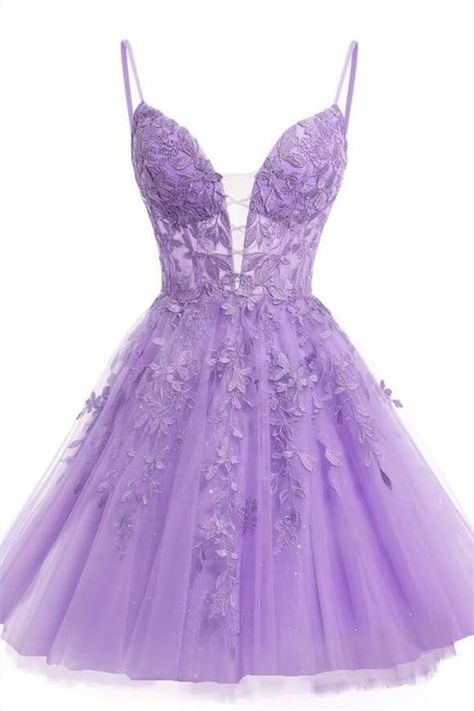 Lavender Appliques Short Homecoming Dress Sweet 16 Dresses Short, Lavender Homecoming Dress, Purple Hoco Dresses, Homecoming Dresses Corset, Purple Short Dress, Purple Homecoming Dress, Light Purple Dress, Cute Outfits With Leggings, Prom Dress Shoes