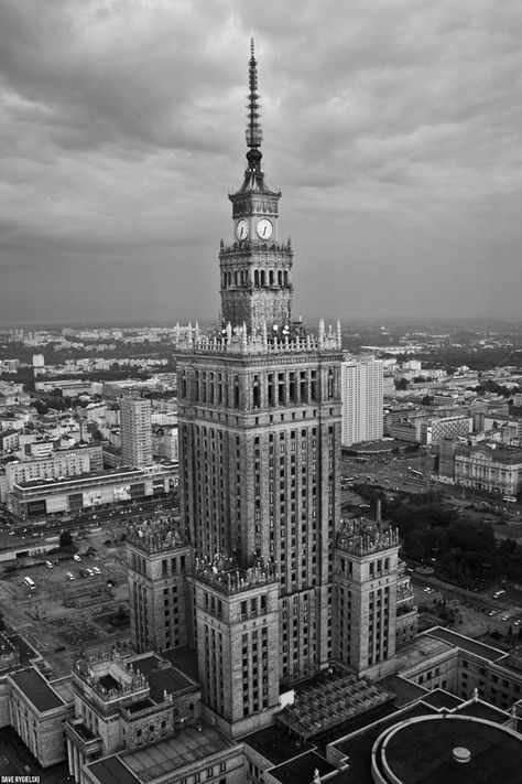 The Palace of Culture and Science in Warsaw Poland Palace Of Culture And Science Warsaw, Black And White City, White City, Warsaw Poland, Warsaw, Empire State, Empire State Building, Palace, Travel Destinations