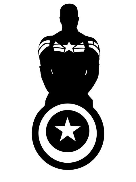 Captain America stencils are useful for children to create a variety of crafts. All Captain America stencils can be downloaded and printed for free. Thor Silhouette, Captin America, Superhero Silhouette, Avengers Drawings, Band Tattoo Designs, Halloween Stencils, Marvel Tattoos, Graphic Design Flyer, Silhouette Images