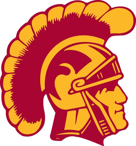 Southern California Trojans Primary Logo (1972) - Yellow and red Trojan head Usc Logo, Usc Trojans Logo, Usc College, Colorado Buffaloes Football, Usc Trojans Football, Trojans Football, Usc Football, Football Ticket, Football Team Logos