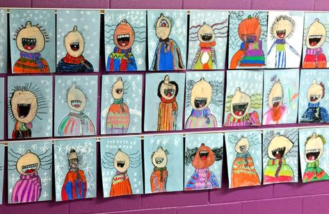 Catching Snowflakes – Fanciful Art Room Catching Snowflakes, Charlie Brown Comics, January Art, Snowflakes Art, Christmas Art Projects, Advent Activities, 2nd Grade Art, Winter Art Projects, December 2nd