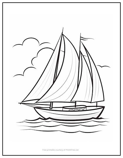 Kids of all ages will dream of all the places they can sail to in their very own sailboat! This FREE printable coloring page will fuel the imaginations of young minds as they add their own unique touches to this one. Sailboat Coloring Pages, Sailboat Pictures, Sailboat Drawing, Ocean Quilt, Abstract Flower Painting, Glass Bottle Crafts, Book Study, Free Printable Coloring Pages, Beach Fun