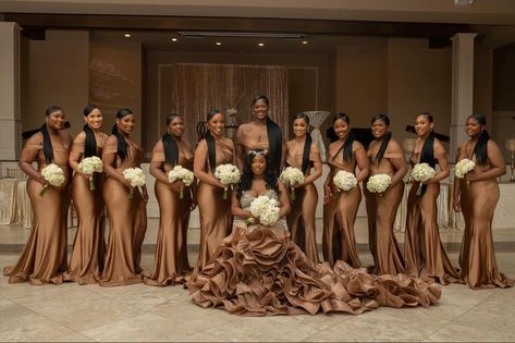 Black People Weddings, Brown Wedding Themes, Wedding Theme Color Schemes, Wedding Color Trends, Stylish Wedding Dresses, Fancy Wedding Dresses, Brown Wedding, Fancy Wedding, Bridesmaid Dress Colors