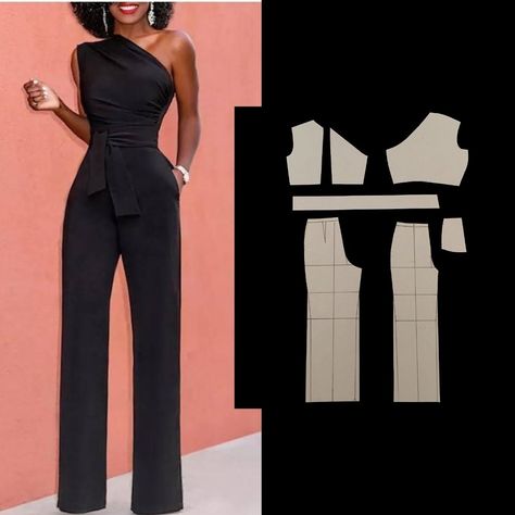 One shoulder jumpsuit – Sewing Lab Milano Jumpsuit Pattern Sewing, Jumper Patterns, One Shoulder Jumpsuit, Diy Skirt, Jumpsuit Pattern, Diy Sewing Clothes, Couture Sewing, Clothes Sewing Patterns, Sewing Pattern Design