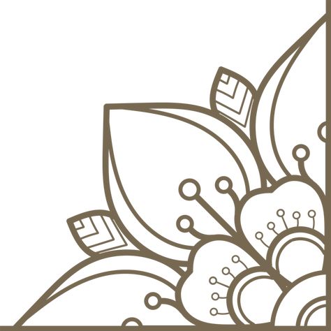 Floral corner shapes, Leaves border frame illustration Flower Border Corner, Floral Corner Border Design, Corner Mandala Design, Corner Designs Border, Flower Corner Border Design, Border Corner Design, Corner Sketch, Corner Border Designs, Floral Corner Border