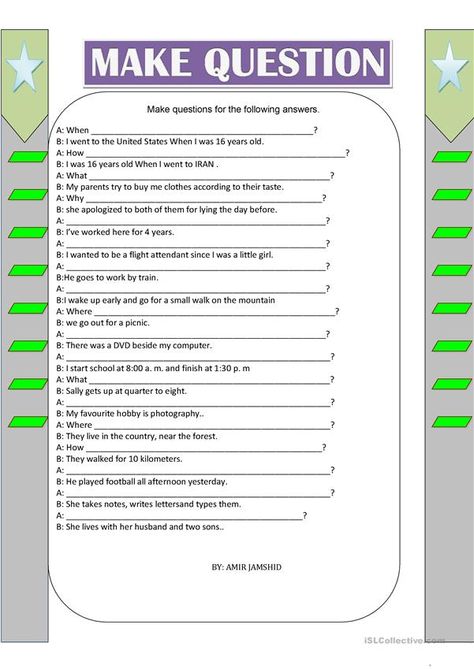 English Questions, Study English Grammar, Past Simple, English Exercises, Teaching English Grammar, English Worksheets For Kids, English Fun, English Classroom, English Language Teaching