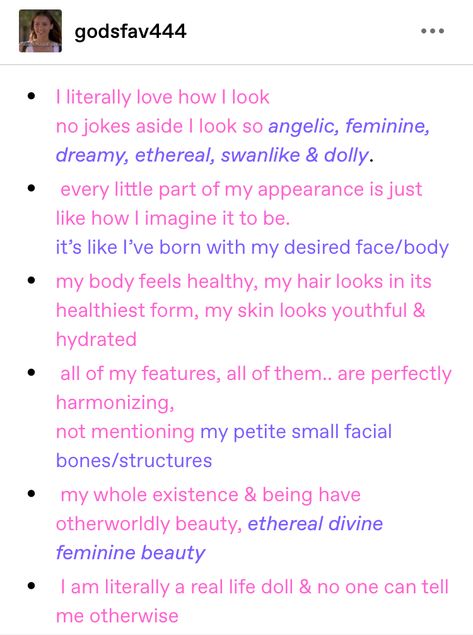 beauty affirmations law of assumption manifestation loa Feminine Aura, Beauty Affirmations, Self Affirmations, Affirmation Board, Affirmations Positive, Self Concept, Get My Life Together, Daily Positive Affirmations, Manifestation Board