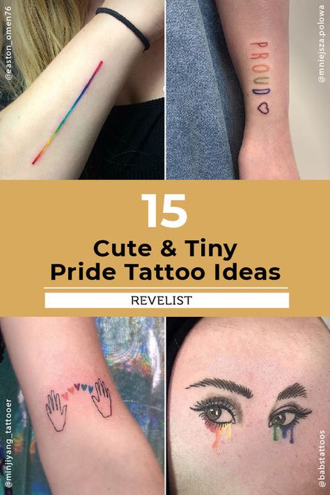 15 Small Pride Tattoo Ideas | Revelist Pride Support Tattoo, Lgbt Tattoo Ideas, Pride Tattoo Ideas, Lgbt Tattoos, Gay Pride Tattoos, Equality Tattoos, Inner Finger Tattoo, Support Tattoo, Lgbt Tattoo