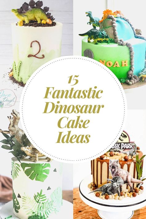 Looking for dinosaur cake ideas? Check out ideas ranging from The Good Dinosaur cake, girl dino, simple dinosaur, to Jurassic Park cake! Jurassic Park Cake Simple, Dinosaur Cake Decorating Ideas, Simple Dinosaur Cake Ideas, Dino Cake Ideas Simple, Dinosaur Cake Cute, Jurassic Park Cake Birthdays, Dinosaur Cake For Girls Birthday, Simple Dino Cake, Three Rex Birthday Cake