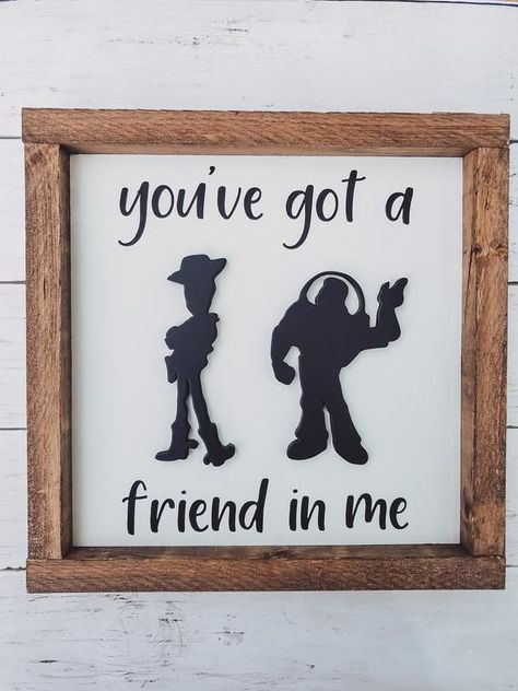 Gender Neutral Toy Story Nursery, Toy Story Sign, Subtle Toy Story Nursery, Neutral Toy Story Room, Toy Story Kids Room, Toy Story Nursery Boy Rooms, You Got A Friend In Me, Toy Story Themed Nursery, Toy Story Playroom