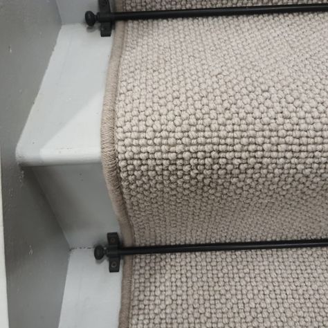 Taupe Stair Runner, Flat Weave Stair Runner, Beige Stair Runner, Rattan Carpet, Wood Floor Stairs, Gray Stair Runner, Wool Stair Runner, Foyer Ideas Entryway, Hall Flooring