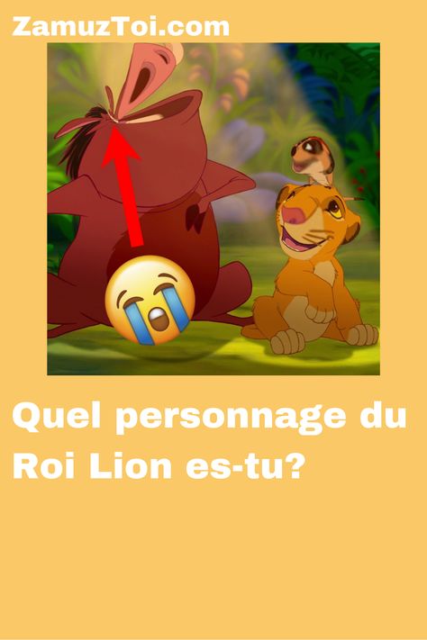 Je suis Timon et toi? Passe le quiz "Quel personnage du Roi Lion es-tu?" sur zamuztoi.com #Disney #Quiz #FR Le Roi Lion Disney, Quiz Disney, French Practice, Disney Quiz, Roi Lion, Lion, Mario Characters, Disney, Fictional Characters