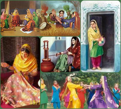 Punjabi collage of traditional culture Punjab Festivals, Culture Wallpaper, Punjab Culture, Free Green Screen Backgrounds, Pakistan Culture, Pakistani Culture, Punjabi Culture, Kitty Party Games, Indian Illustration