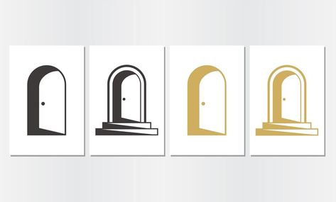 Door Logo Design, Door Minimalist, Door Tattoo, Door Logo, Key Logo, Logo Coffee, Architecture Logo, Hotel Logo, Hand Logo