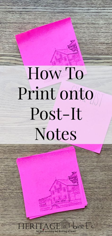 Printed Post-It Notes DIY with Free Template — Heritage Home Ec Diy Post It Notes, Post It Notes Ideas, Post It Design, Notes Diy, Diy Posts, Cute Posts, Just A Pinch, Studio Ideas, Printed Sheets