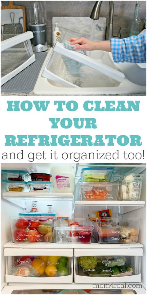 How To Deep Clean A Refrigerator In 15 Minutes - Mom 4 Real Cleaning Refrigerator, Clean Hacks, Homemade Toilet Cleaner, Clean Baking Pans, Clean Refrigerator, Hardwood Floor Cleaner, Diy Organizer, Cleaning Painted Walls, Cleaning Tricks