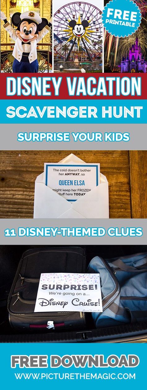 UPDATED: Get FREE Disney Vacation Scavenger Hunt (Dec 2019) Surprise Vacation Reveal Ideas, Disney Announcement, Vacation Scavenger Hunt, Surprise Disney Trip Reveal, Disney Vacation Surprise, Surprise Vacation Reveal, Disney Trip Reveal, Disney Trip Surprise, Disney Reveal