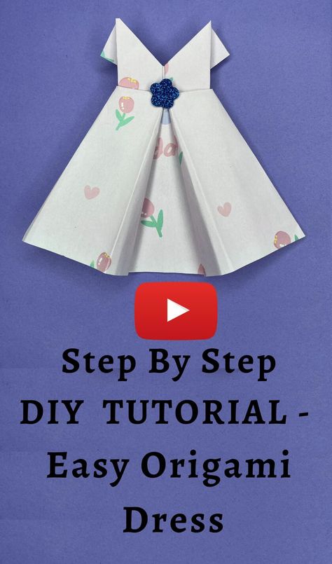 Let's make this easy and beautiful Origami Dress Craft for Kids. A simple tutorial of how to make this papercraft dress. #trending #videoforkids #craft #easy #simple #diy #diycrafts #dress #howto #yellow #pink #gift #toys #craft #papercraft #create #fabbcraft #tutorial #fabulous #new #best #top #mini #small #happy #smile #5minute #quick #usa #uk #canada #australia #nz #europe #teens #projects #project #howto #origami #kids #kidsvideo #kidscraft #art #mini Origami For Kids Step By Step, Gift For School Kids, Origami Dress Tutorial, Origami Kids, Origami Paper Craft, Dress Trending, Easy Origami For Kids, Beautiful Origami, Dress Craft