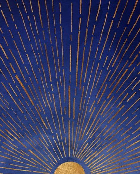 Sunset Poster, Twilight Blue, Modern Tropical, Blue And Gold, Indigo Blue, Sunrise Sunset, Metallic Gold, Art Wallpaper, Art Inspo