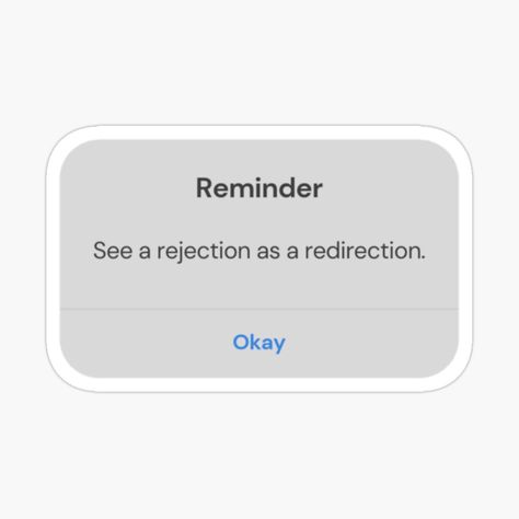 Get my art printed on awesome products. Support me at Redbubble #RBandME: https://www.redbubble.com/i/sticker/See-a-rejection-as-a-redirection-Reminder-by-saraahs/82395385.EJUG5?asc=u Be Proud Of Your Progress, Calligraphy H, Reminder Stickers, Be Proud, Proud Of You, Inspirational Quotes Motivation, Sticker Design, Awesome Products, Vinyl Sticker