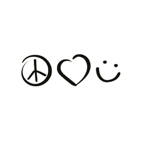 11 Likes, 1 Comments - Happealife (@happealife) on Instagram: “We all deserve some of this, every single day ... #happealife #peace #love #happiness #smile…” Love And Happiness Tattoo, Happiness Tattoo Ideas, Paz Hippie, Peace Sign Tattoos, Peace Love And Happiness, Happiness Tattoo, Peace Tattoos, Peace Love Happiness, Symbol Tattoos