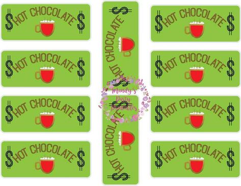 Preschool Dramatic Play Ideas, Hot Chocolate Stand, Preschool Dramatic Play, Hot Chocolate Printable, Kindergarten January, December Themes, January Themes, Tk Ideas, Printable Play Money