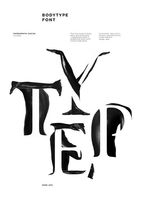 . Body Typography, Human Body Parts, Font Names, Special Thanks, Fonts Design, Art Direction, Body Types, Front Page, Typography