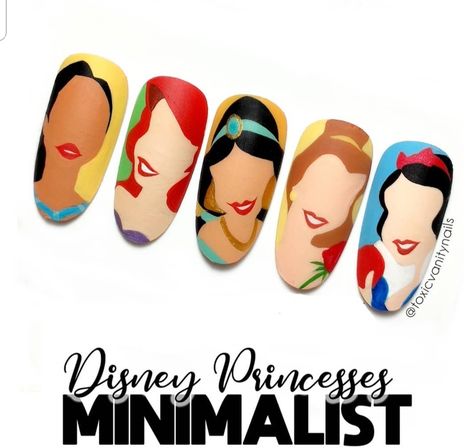 Disney Princess Nail Art, Princess Nail Art, Disney Princess Nails, Cartoon Nail Designs, Instagram Minimalist, Easter Nail Art Designs, Disney Acrylic Nails, Band Nails, Easter Nail Art