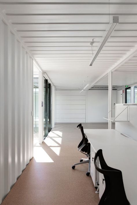 Room 11 – An Office Building Made Of Shipping Containers Container Office Design Interiors, Upcycle Architecture, Shipping Container Interior, Small Shipping Containers, Container House Interior, 40ft Shipping Container, Shipping Container Office, Container Living, Shipping Container Architecture