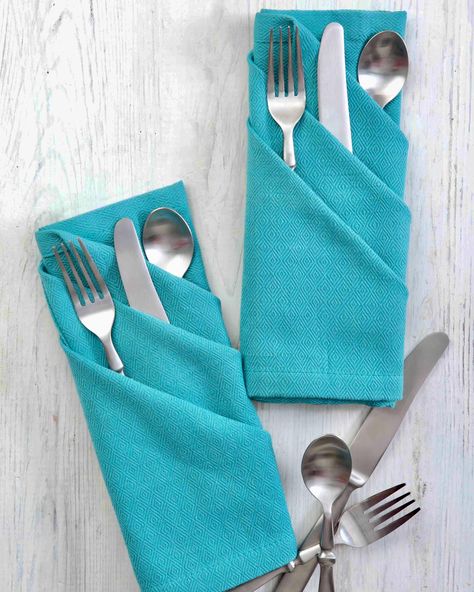 For a crisp look that enhances any place setting, fold a napkin into diagonal pockets to hold your silver pieces. Find the tutorial on our website. https://bit.ly/2wZPOSj #southernladymag Pocket Napkin Fold, Fold A Napkin, Easy Napkin Folding, Folding Techniques, Elegant Dinner Party, Southern Lady, Southern Ladies, Napkin Folding, Tea Parties