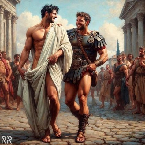 Spartan Men, Roman Men, Male Art Model, Greek Man, Gay Costume, Roman Painting, Roman Man, Male Artworks, Male Art Men