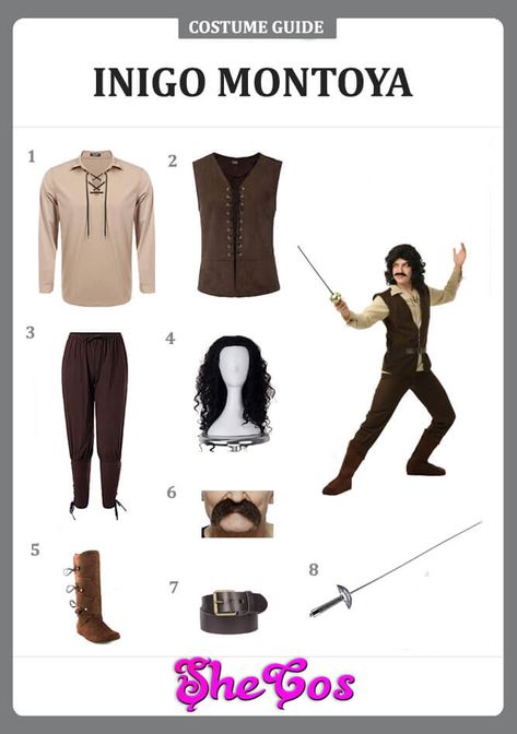 Inigo Montoya Costume, Modern Day Outfits, Princess Bride Characters, Princess Bride Inigo Montoya, Princess Bride Costume, In School, Pirate Ideas, Dread Pirate Roberts, Inigo Montoya