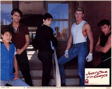 Just One of The Guys Joyce Hyser, Just One Of The Guys, Aesthetic Guy, Soccer Aesthetic, Film Class, The Karate Kid 1984, 1980s Films, William Zabka, Freestyle Music