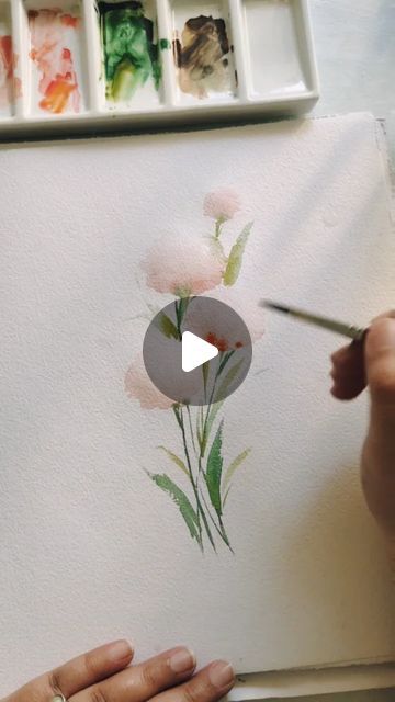 Loose Watercolor Paintings Tutorials, Watercolor Lily Tutorial, Easy Loose Watercolor Flowers, Water Lillies Watercolour, Wet On Wet Watercolor Flowers, Watercolour Wet On Wet Painting, Diy Large Wall Art, Abstract Watercolor Flower, Cherry Blossom Watercolor