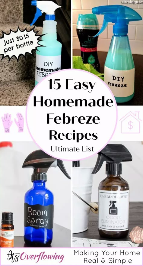 Diy Fabreeze, Febreeze Diy, Febreze Recipe, Febreze Spray, Diy Febreze, Homemade Room Spray, Homemade Febreze, Air Freshener Recipes, Diy Room Spray