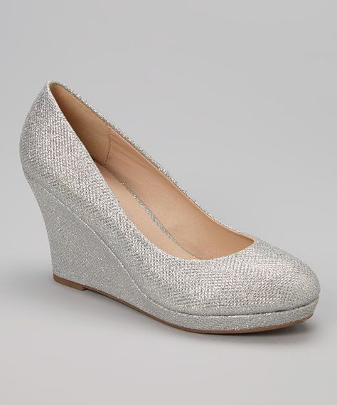 Look at this Silver Glitter Soft Wedge on #zulily today! Prom Shoes Sparkly, Silver Wedge Heels, Silver Wedding Shoes, Silver Wedges, Birthday Outfit For Women, Prom Accessories, Bridal Wedding Shoes, Shoes Silver, Prom Heels