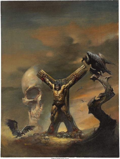 Boris Vallejo Savage Sword of Conan #5 Cover Painting Original Art | Lot #41317 | Heritage Auctions 70s Sci Fi Art, Boris Vallejo, Heroic Fantasy, Frank Frazetta, Conan The Barbarian, Pulp Art, Man Standing, Fantasy Artist, Arte Fantasy