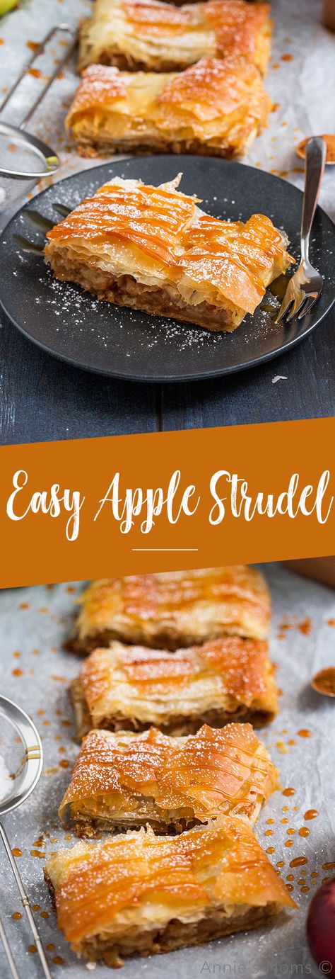 Easy Apple Strudel, Mixture Recipe, Strudel Recipes, Dessert Oreo, Apple Recipes Easy, Desserts Keto, Recipe Baking, Apple Strudel, Filo Pastry