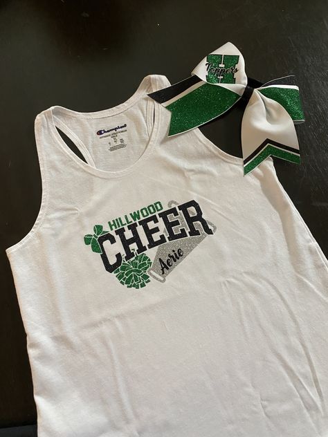 Cheer Team Shirts Ideas, Cheerleading Tops With Team Logo, School Spirit Tops For Cheerleading Sports Season, Short Sleeve Team Name Tops For Cheerleading, Cheer Tank Tops Design, Cheer Competition Gifts T-shirts & Tank Tops, Cheer Camp Tank Tops, Cheer Camp Shirts, Cheer Team Shirts