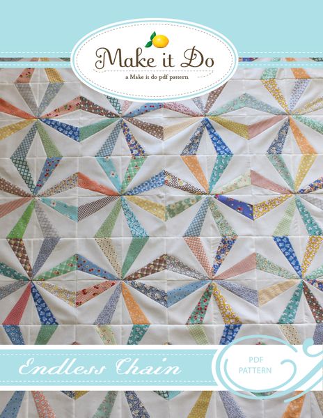 Endless Chain Quilt pattern from Make it Do  I made this one in 30's repro fabrics Diamond Quilts, Vintage Quilts Patterns, Paper Pieced Quilts, Quilt Blocks Patterns, String Quilt, English Paper Piecing Quilts, String Quilts, Pieced Quilts, Pdf Quilt Pattern