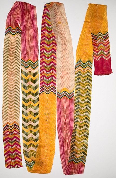 RISD Museum: Unknown artist, Indian, Rajasthan. Turban (*laharia pagri* or *pagh*), ca. 1900-1950. Hand-spun cotton plain weave, resist dyed. 777.2 cm (306 inches) (length). Georgianna Sayles Aldrich Fund 2011.46.3 India Textiles, Silk Scarf Design, Asian Textiles, Cocktail Outfit, Indian Textiles, Turkish Fashion, Print Inspiration, Fabulous Fabrics, Scarf Design