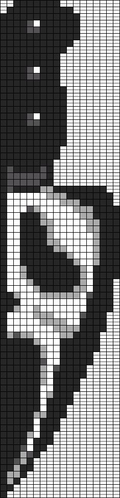 Scream Knife Perler Beads Pattern, Ghost Face Pixel Art, Knife Pixel Art, Crochet Celebrities, Ghostface Pixel Art, Scream Pixel Art, Graphghan Patterns, Movie Scary, Ghost Face Mask